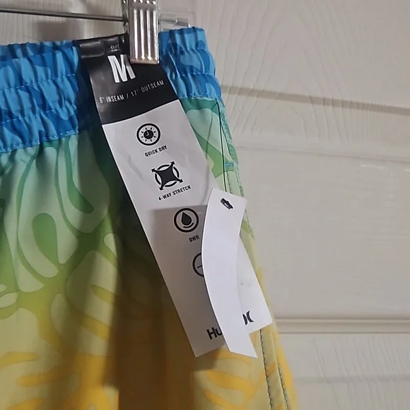 Hurley Men's Cannonball Volley SWIM SHORTS: BLUE/YELLOW/GREEN: NEW WITH TAGS: M